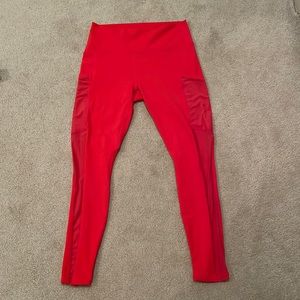 Red Fabletics 3/4th length leggings